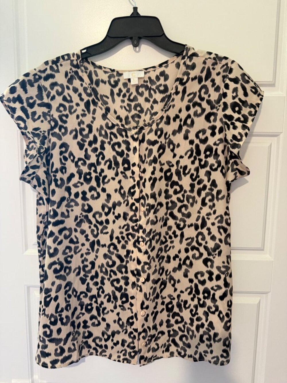 C Leopard Print Blouse Size L